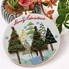 【Limited Stock Sale】Christmas Trees-DIY Embroidery Kit with Pattern Cotton Threads Needles Hoop 30*30cm/11.8*11.8in tapestrymarket
