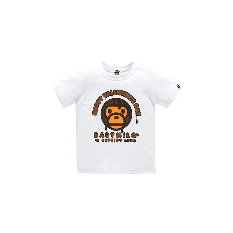 A Ape Print Baby Milo for Kids T Shirt Baby Milo Valentine's Day Chocolate Three-Dimensional Hip Hop Men and Women Baby T-shirt
