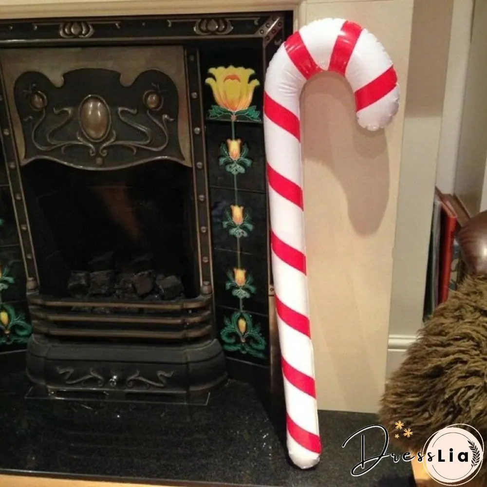 90cm Giant Inflatable Candy Cane Stick Blow Up Toy Boy Girl Christmas Stocking Filler PVC Air-filled Toys Xmas Home Decor Gifts