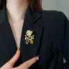  Gorgeous Sparkling Golden Dragon Brooch