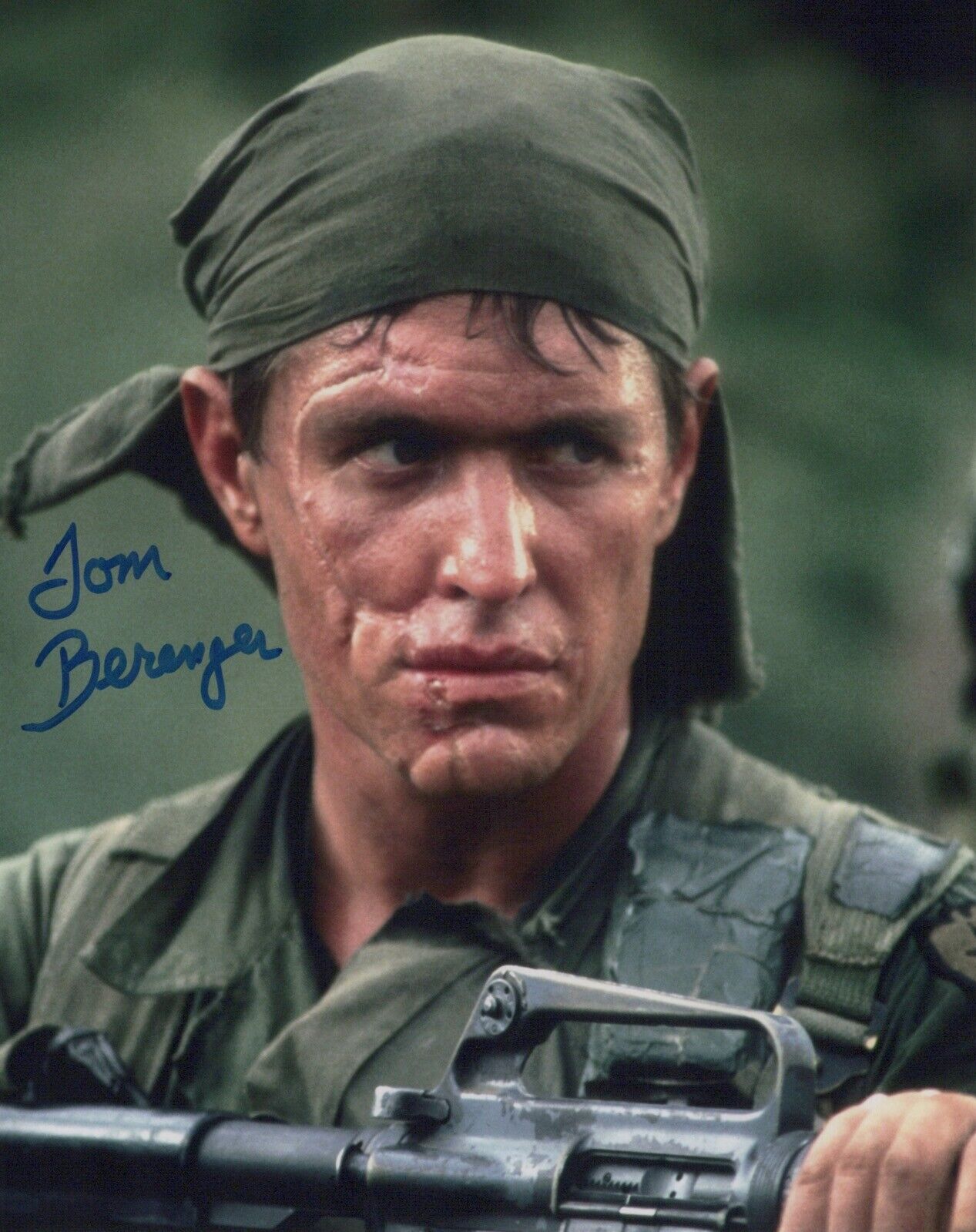 Platoon Vietnam war movie 8x10 Photo Poster painting signed by actor Tom Berenger