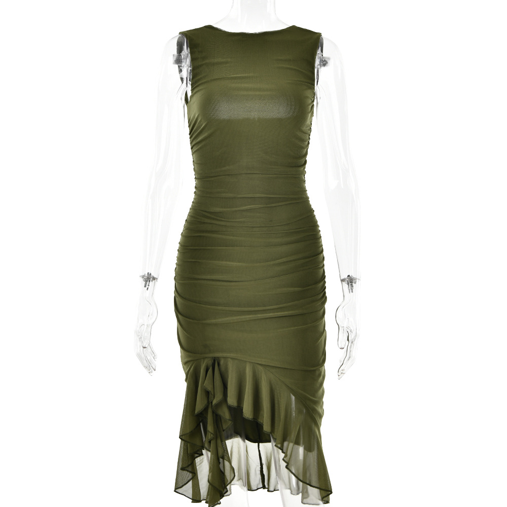 Mature Women Summer Slim Skinny Sleeveless Fashion Party Club Dresses