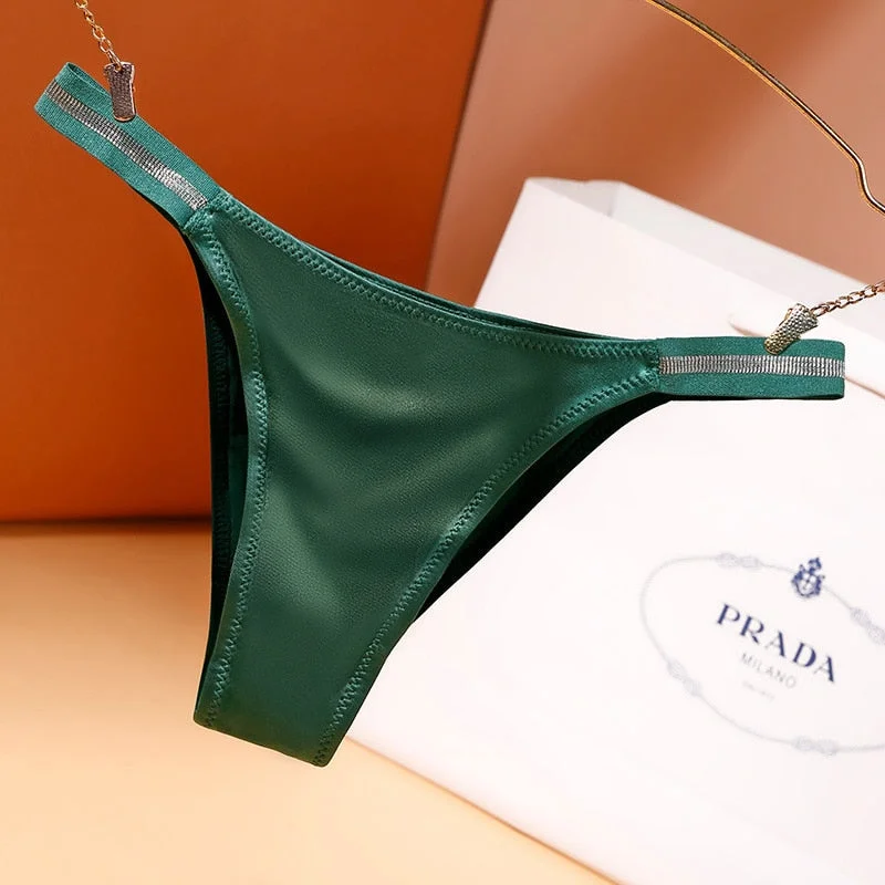 European Style Sexy Panties Women Solid Color Underwear Mid Waist Sexy G-String Female Seamless Briefs Girl Bikini Underpants