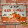 Fall Market Pumpkin Fresh Custom Classic Metal Signs, Autumn Thanksgiving Farmhouse Harvest Decoration