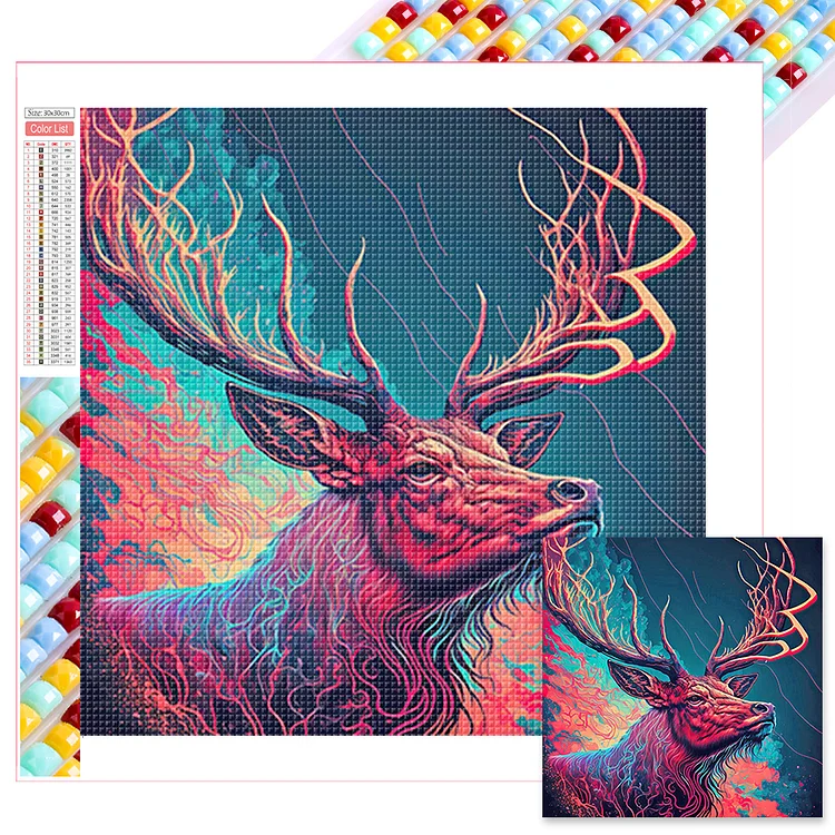 Full Square Drill Diamond Painting -Colorful Animals - 30*30cm