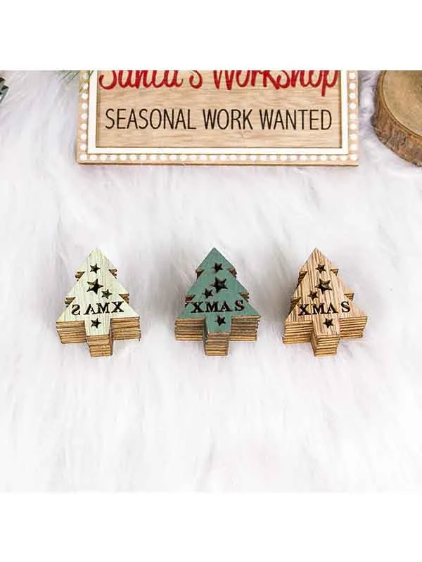 Wooden Christmas Tree Hanging Ornaments for DIY Christmas Decorations-elleschic