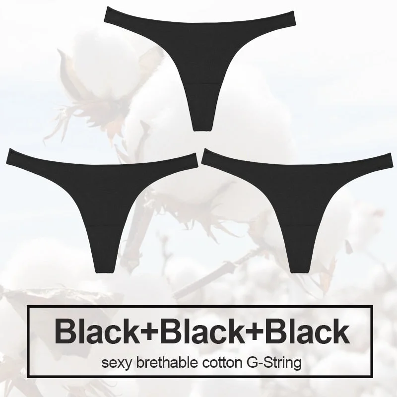 3PCS/Set Sexy Thong Women Panties Cotton Underwear Briefs Women G-String Female Underpants Lingerie Pantys Girls Femme Panties