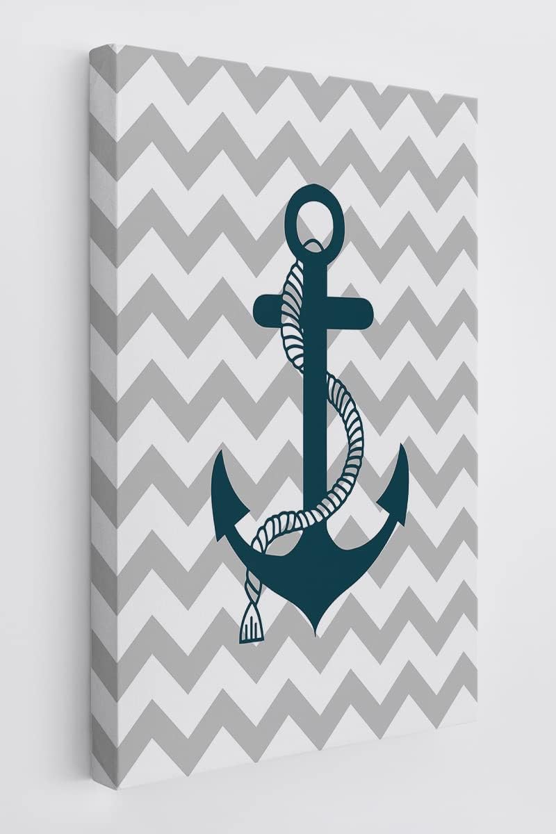 BXFAHZJ Boat Ship Anchor Wall Art Canvas Farmhouse Ocean Theme 11x14 Inch Prints Decor For Home Bedroom Living Room Coastal House Porch, Gift For Sea Lovers, Housewarming Gift