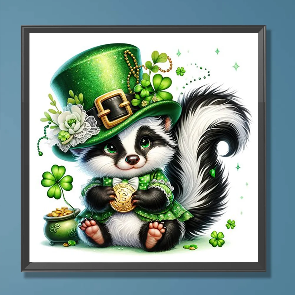 Diamond Painting - Full Round Drill - Lucky Skunk(Canvas|30*30cm)