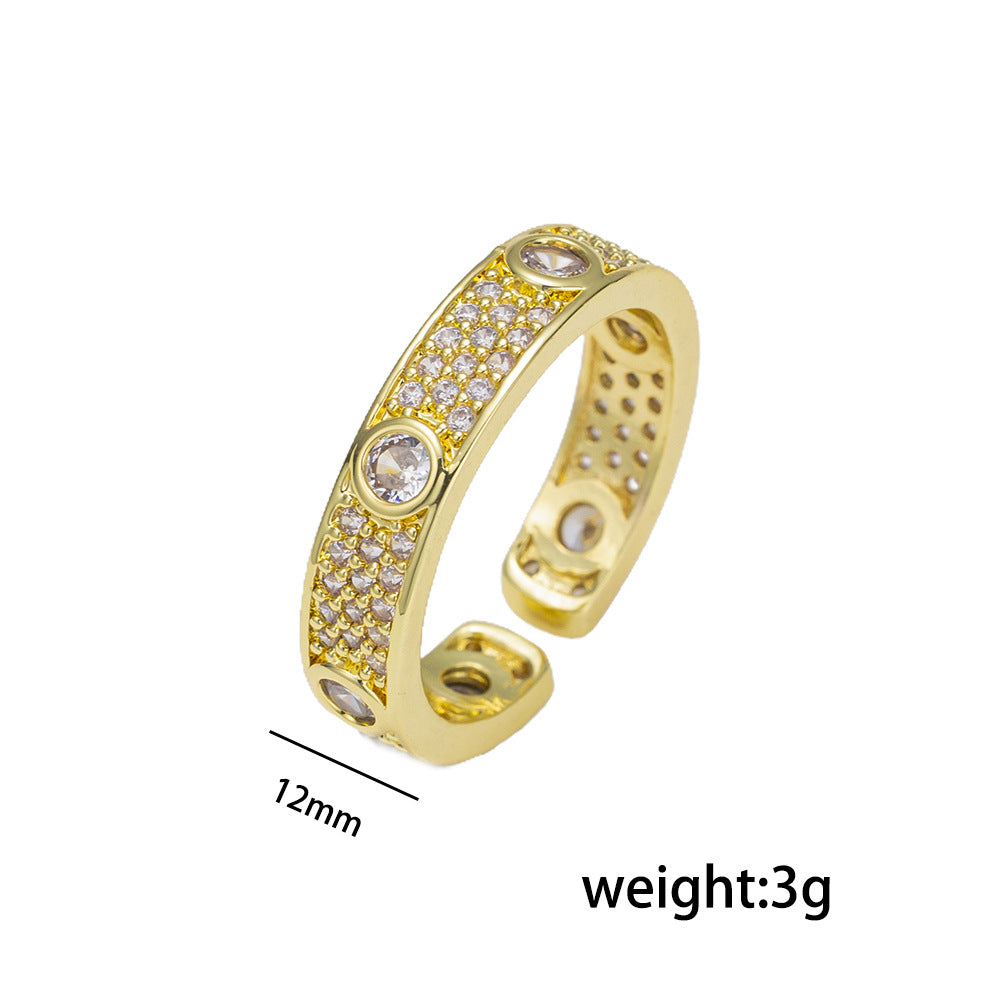 Round Diamond Full Inlaid Zircon Bracelet Women’S Round Bracelet Hot Sale