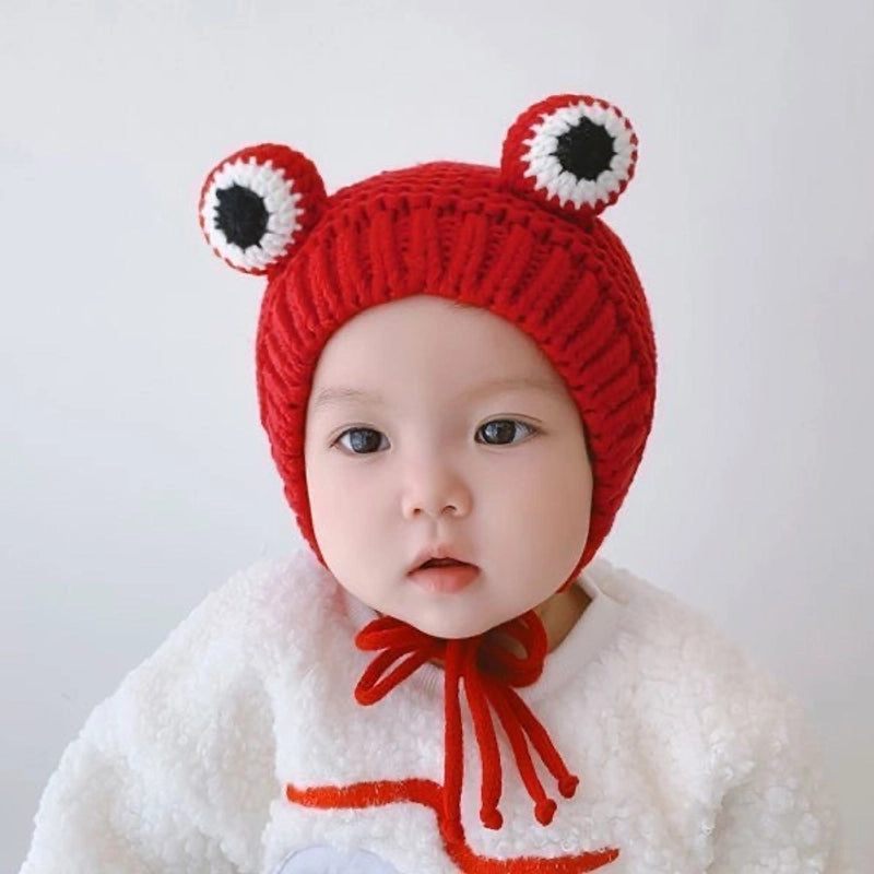 Baby Hat Autumn And Winter Boys And Girls Baby Knitted Wool Hat Cute Super Cute Baby Big Eyes Pullover Cap Trendy