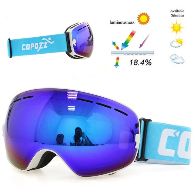 Ski goggles double layers UV400 anti-fog big ski mask glasses skiing men women 