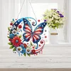 DIY Flag Butterfly Double Sided Acrylic Diamond Painting Hanging Pendant