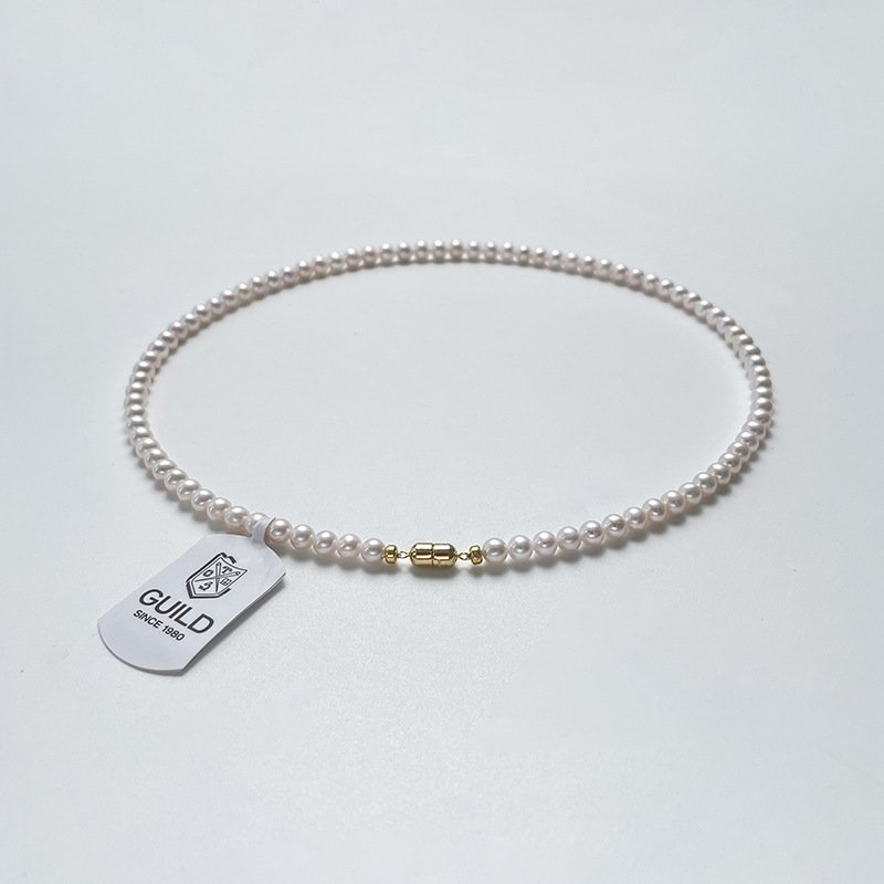 MIKAMU 18K Gold Freshwater Pearl Necklace - Elegant Pink Sakura Design