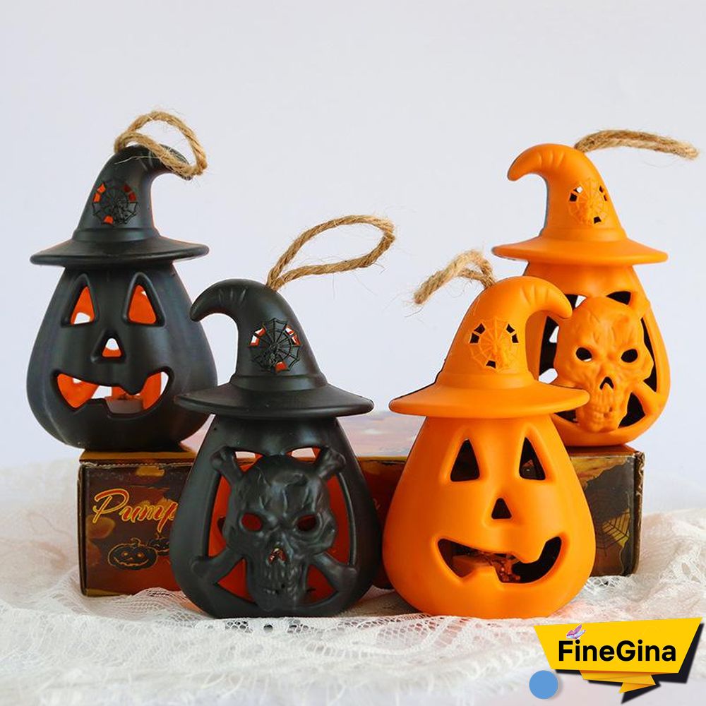 Skeleton Designed Halloween Gradient Color Pumpkin Lights