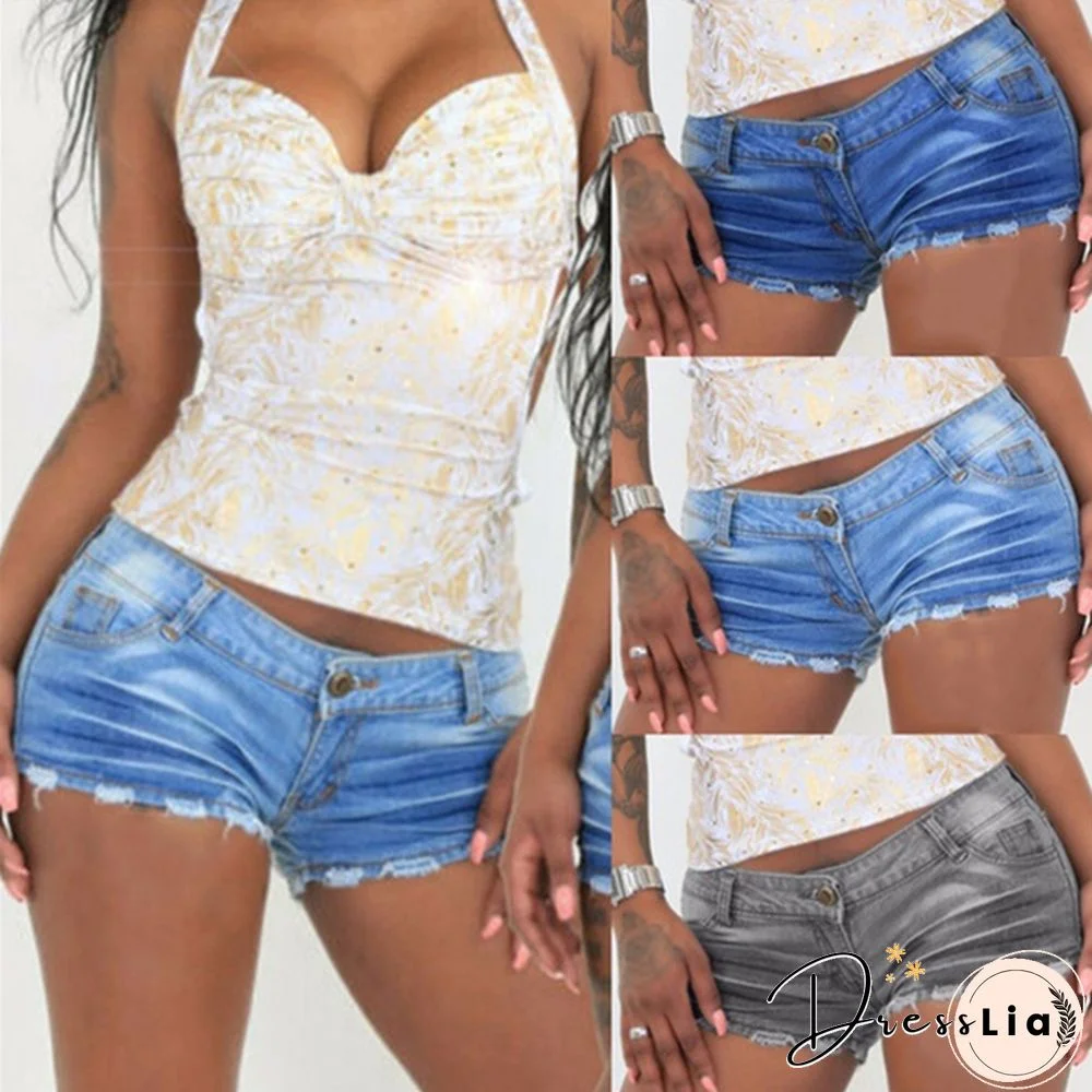 New Women's High Waisted Denim Shorts with Holes and Slim Casual Shorts