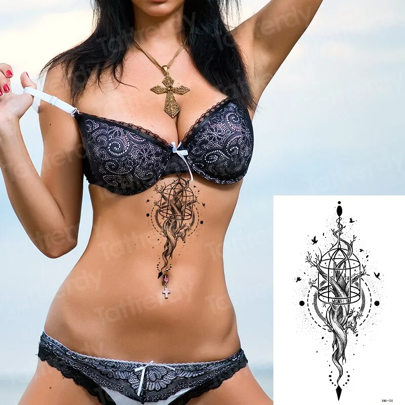 Sdrawing Tattoo Sticker beauty Mermaid Shoulder tattoo Lion wolf skull snake dragon Arm Tattoo Sketch Women body art Waterproof