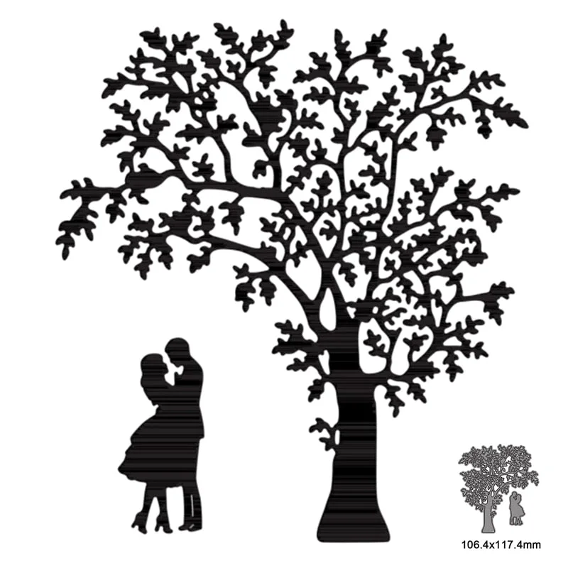 Couple under the tree Metal Cutting Dies For Scrapbooking Photo Album Card Paper Embossing Craft DIY Die Cut 2021 New