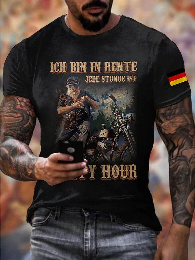 Herren Ich Bin In Rente Print T-Shirt