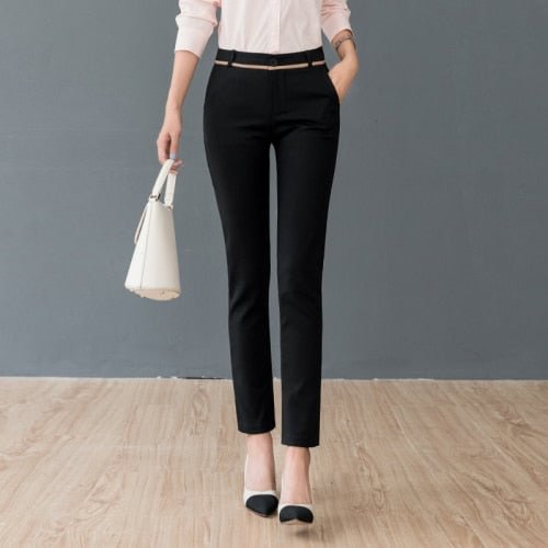 Women Pants Fashion 2020 Spring High Waist Office Lady Trousers Workwear Ankle-length Casual Woman Stretchy Slim Pencil Pants