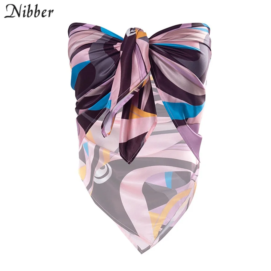 Nibber Sexy Street Casual Crop Top For Women's Clothing Tube top Retro graphic print Tank Camisole Female Party Clubwear 2021