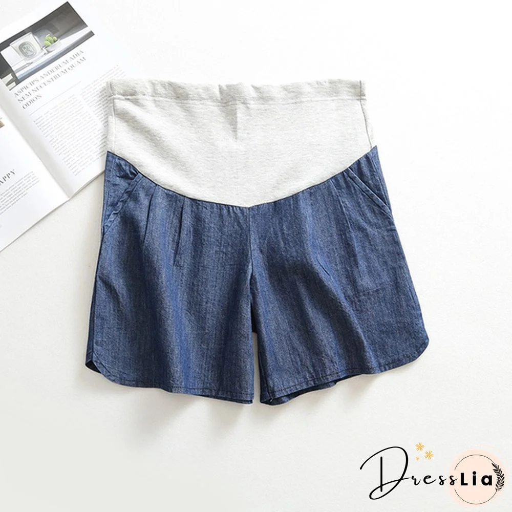 Maternity Pregnancy Women Pregnant Summer Denim Shorts Over Bump Pants Casual
