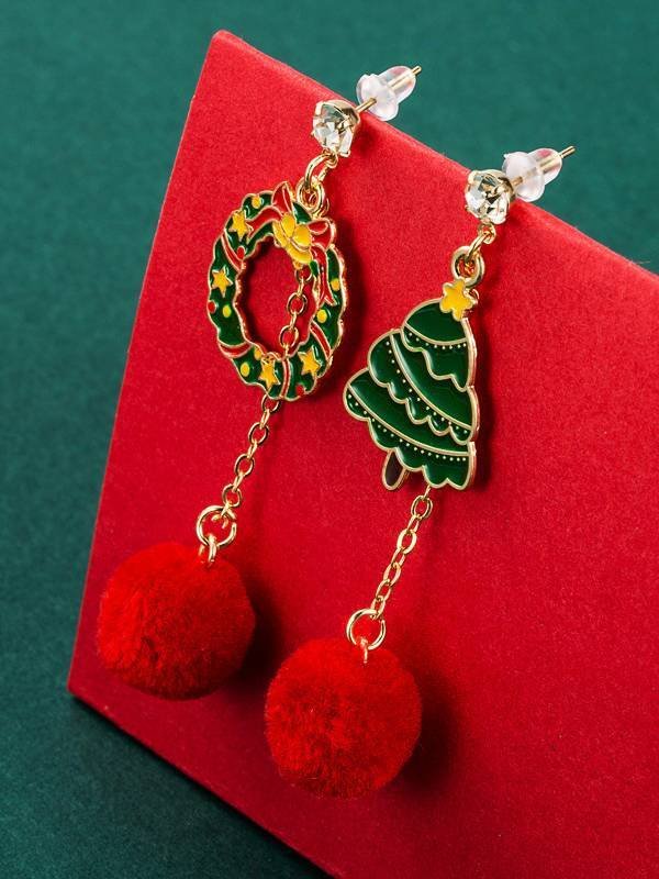 Santa Snowman Christmas Day Party Stud Earrings