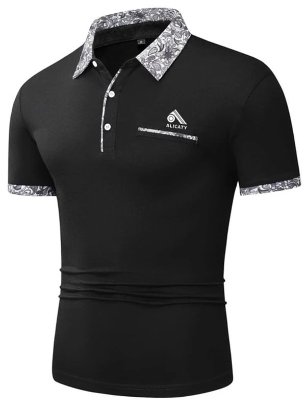 Men's casual loose short-sleeved polo shirt