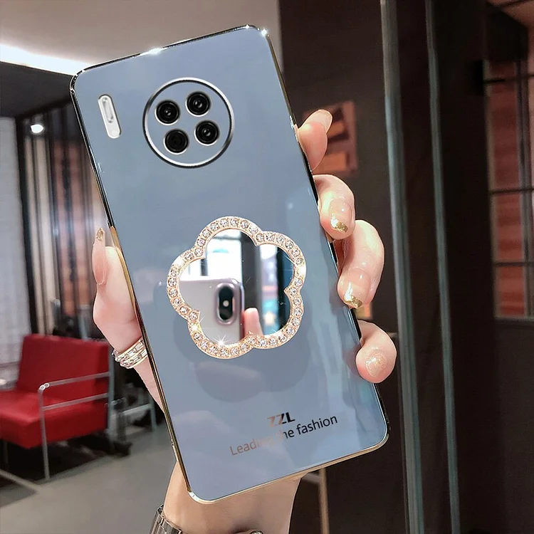 Rotating Glitter Mirror Stand Case For Huawei Y9S Y9A Y7A Y7P P30 Pro P40 P20 Lite P50 Mate 20 20x New Texture Plating Cover