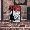 Black Cat Uunder Tree - Vintage Metal Signs - 20*30cm