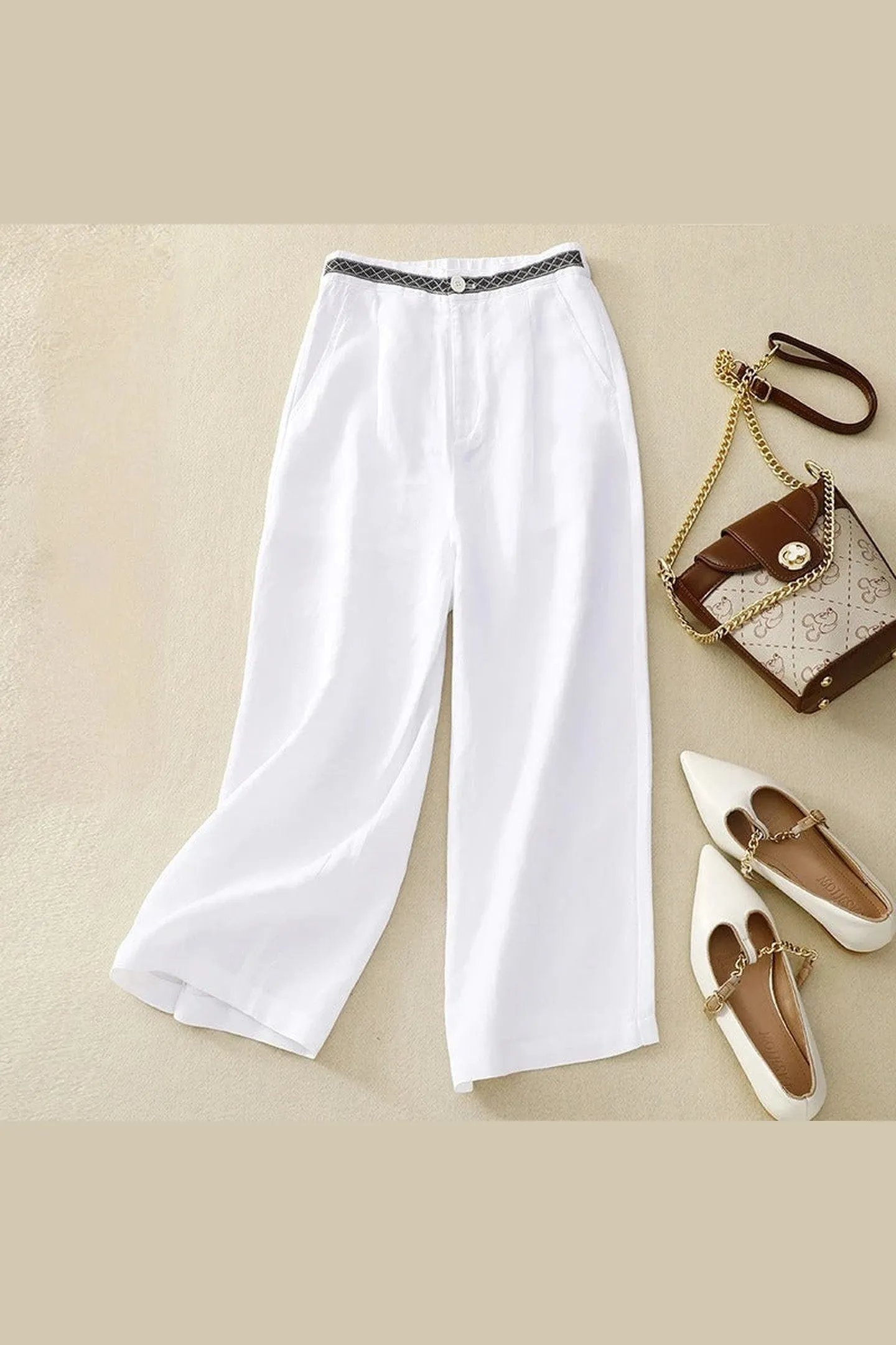 Women's Wide-Leg Linen Trousers &ndash; Breathable Summer Tailoring