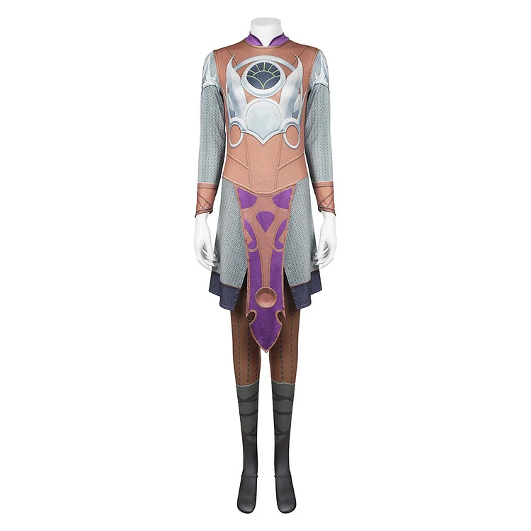 Baldur's Gate Shadowheart Brown Printed Jumpsuit Outfits Cosplay Costume Halloween Carnival Suit