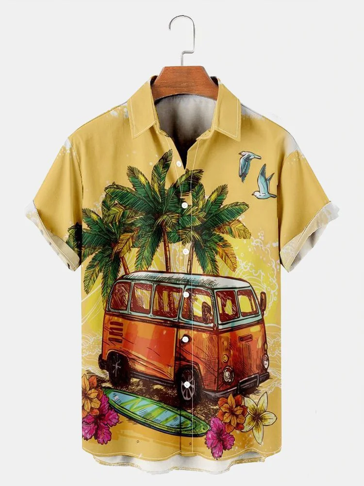Men's Hawaiian Coconut Tree Holiday Series Shirts