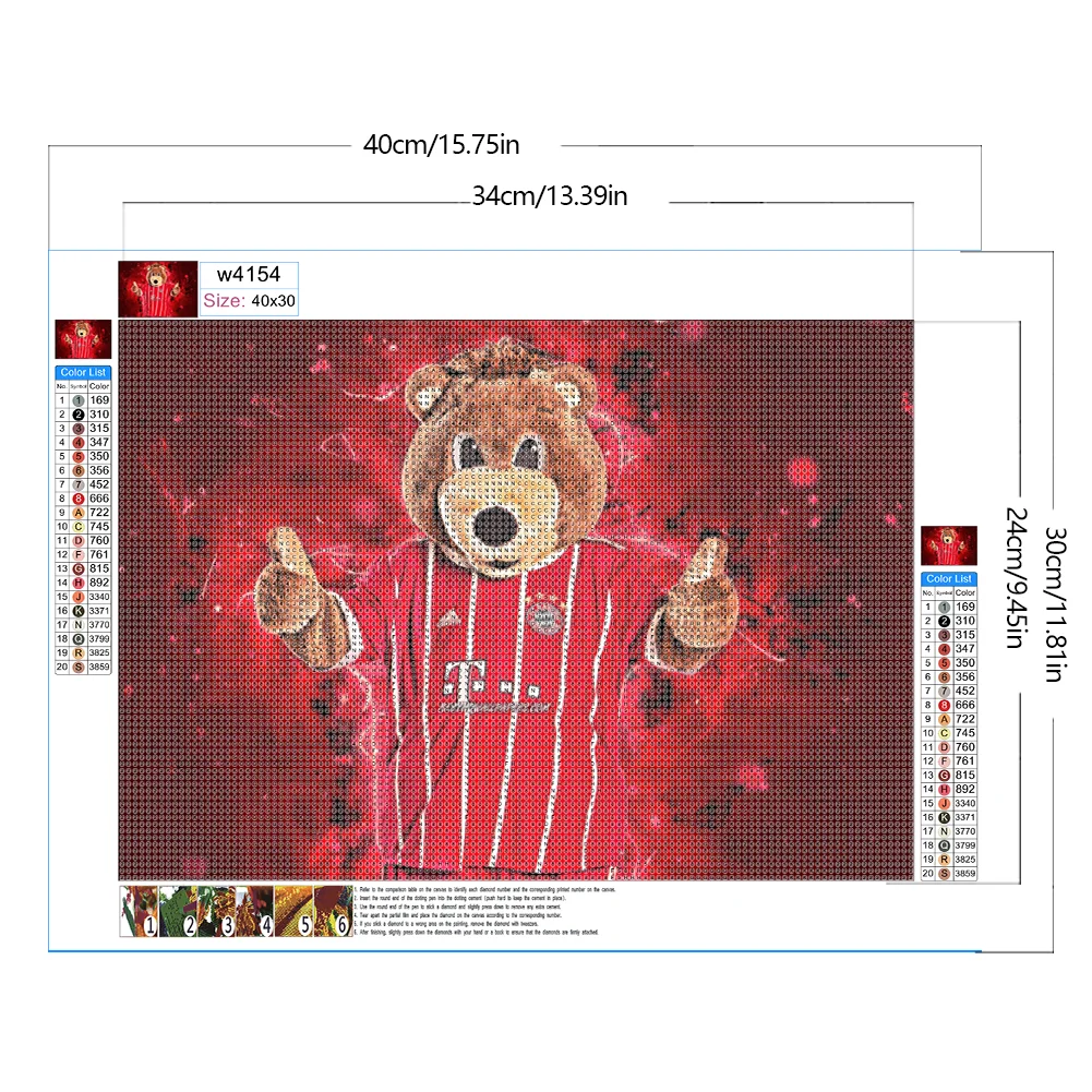 Full Round Diamond Painting 40*30cm - Bernie The Bear