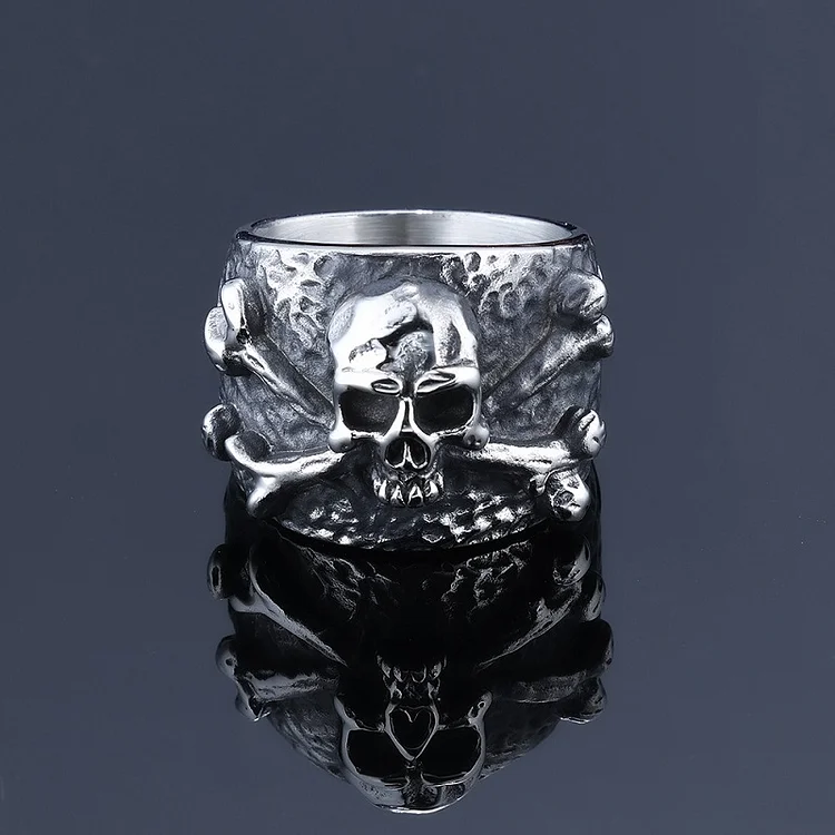 Retro punk style skull ring