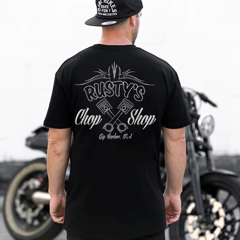 RUSTY'S CHOP SHOP Print Men's T-shirt