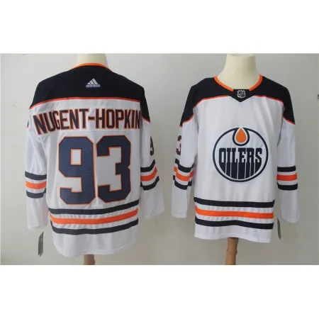 Men's  Edmonton Oilers #93 Ryan Nugent-Hopkins White Stitched NHL Jersey