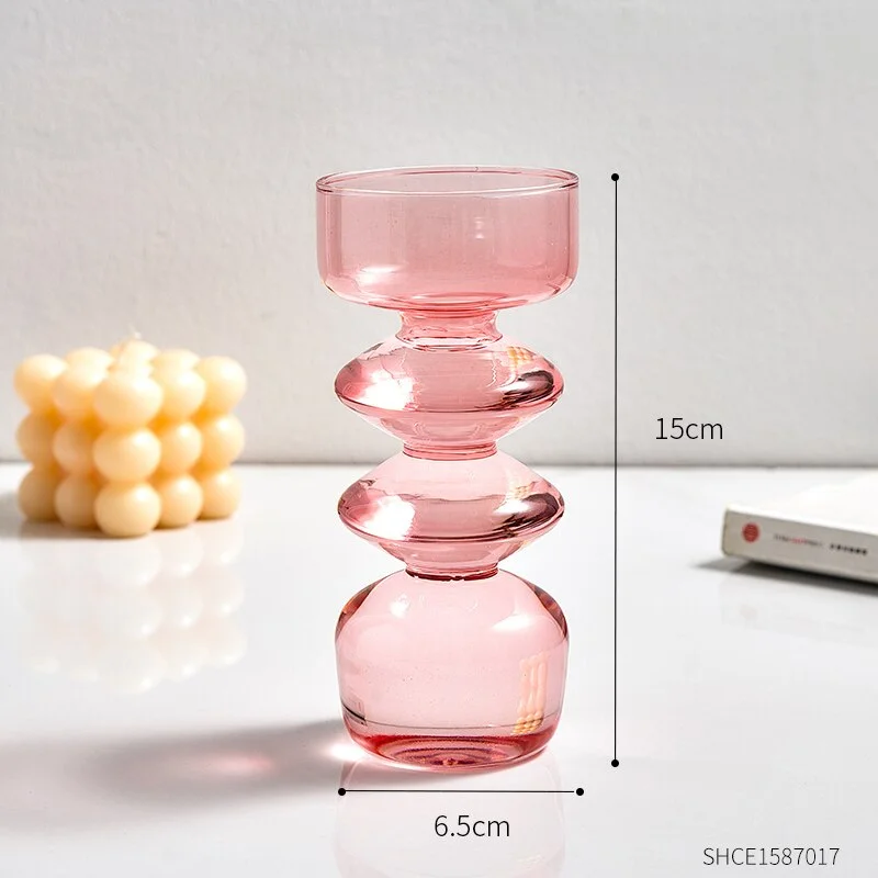 INS style Modern Glass Vase Nordic Home Decoration Crystal Transparent Hydroponic Plant Desktop Living Room Decor Flowerpot