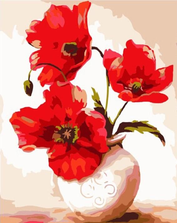 

Red Flowers in a Vase – Paint By Numbers - 40*50CM, 501 Original