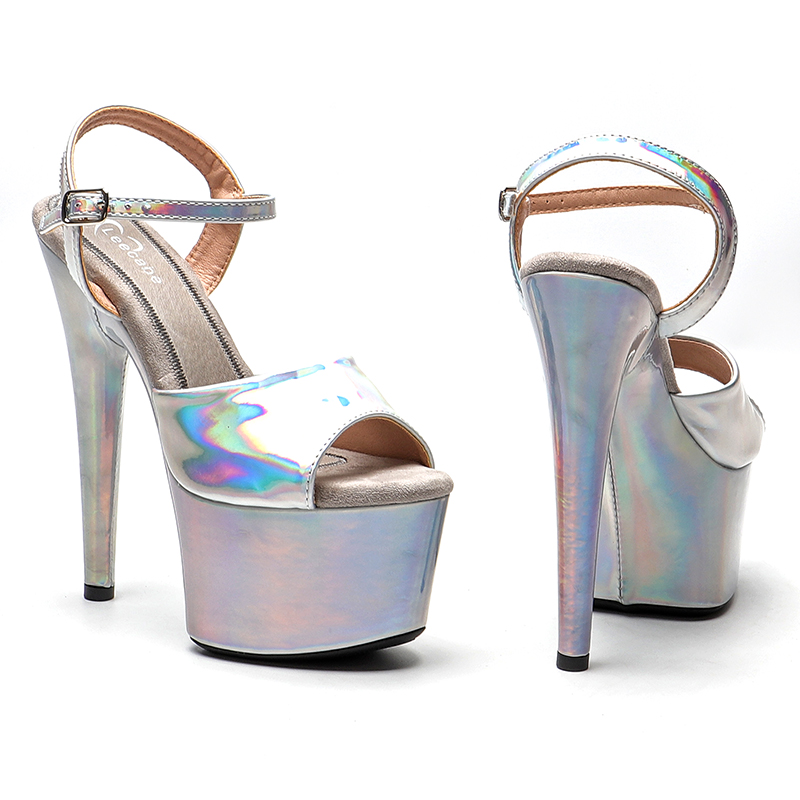 VCshoes 17CM/7Inch Women Sandals Summer Fashion Open Toe High Heels Shoes Nightclub Catwalk Females Thin Heels 1B