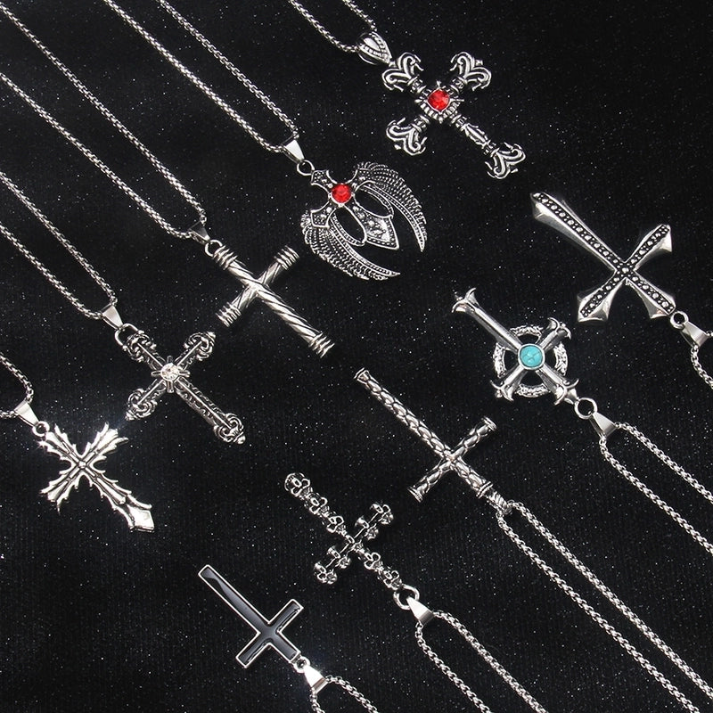 Hip Hop Cross Stainless Steel Necklace