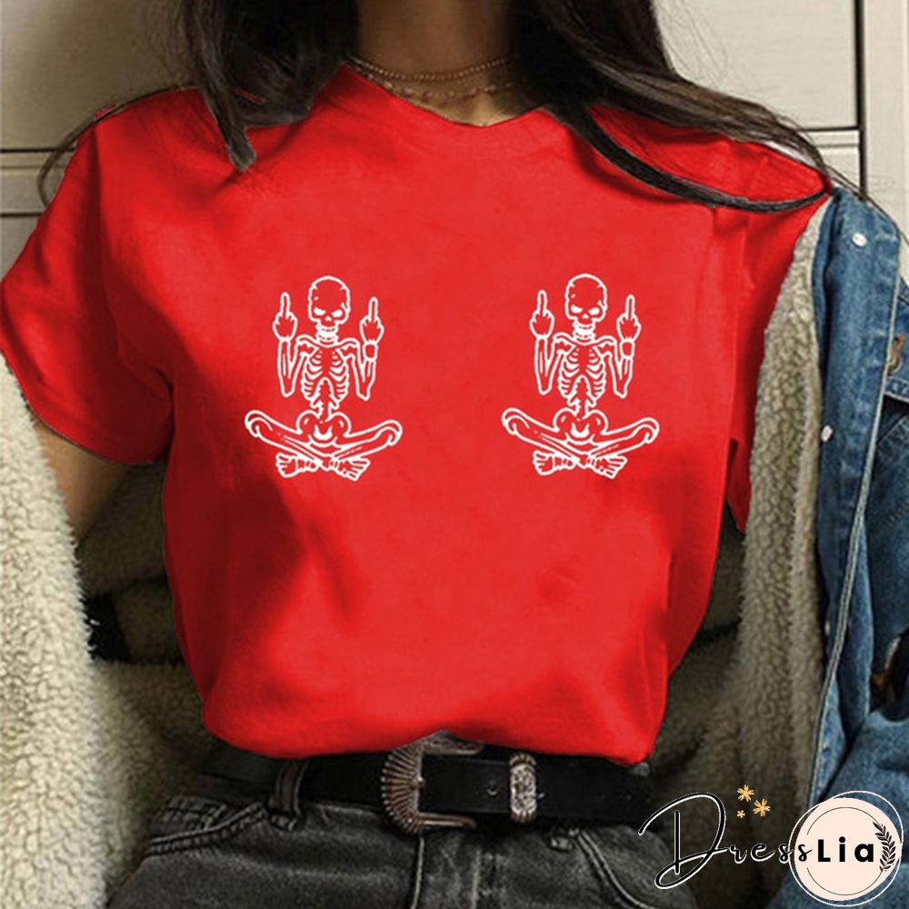 Women's Summer Funny Short Sleeved T-shirts Casual Crew Neck Tees Top Women Clothes Solid Color Shirts