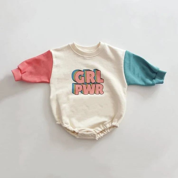 GRL POWER Baby Contrast Sleeve Bodysuit