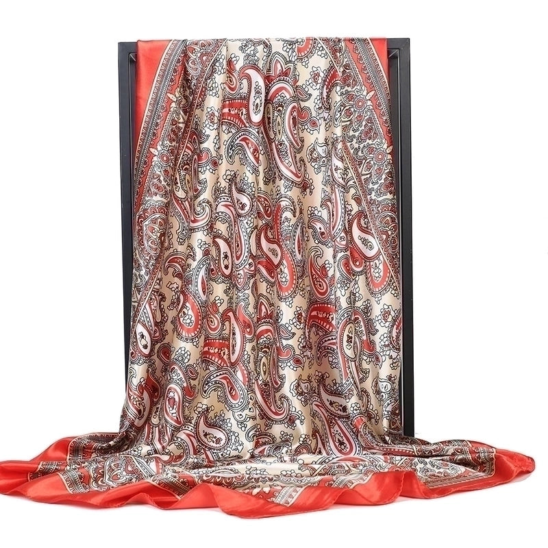 Women’s Minimalist Flower Satin Printing Scarves & Gloves