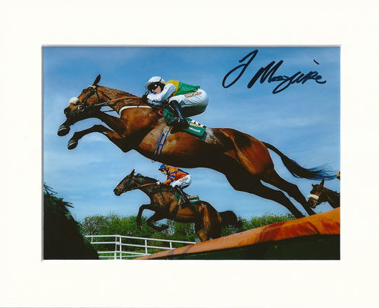 JASON MAGUIRE HORSE RACING JOCKEY PP 10X8 MOUNTED SIGNED AUTOGRAPH Photo Poster painting PRINT