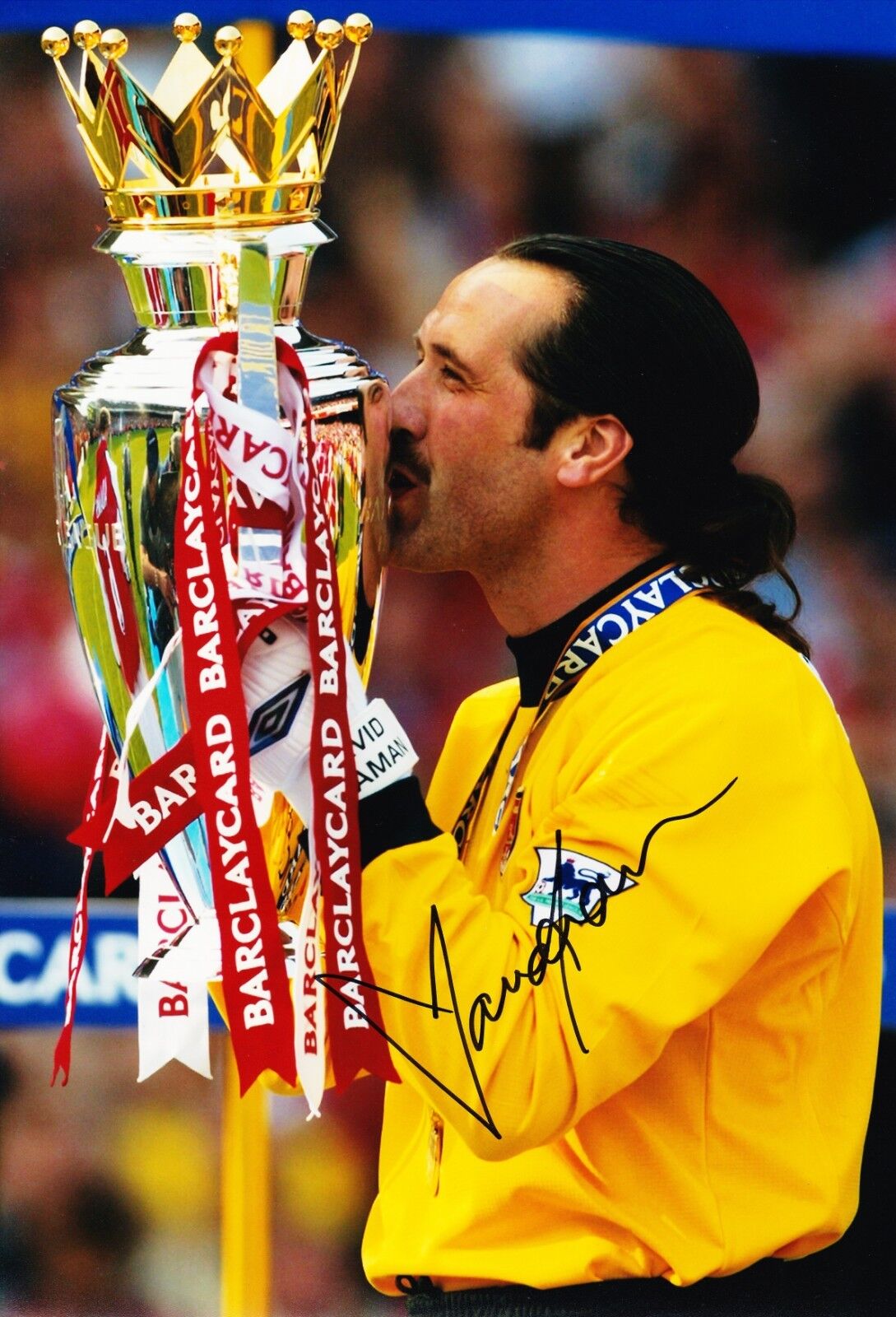 DAVID SEAMAN Signed 12X8 Photo Poster painting Arsenal & England AFTAL COA (9126)