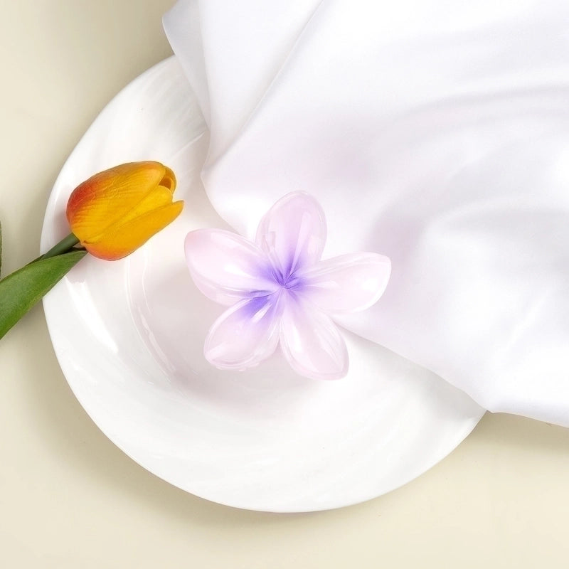 12 Pieces Women’s Minimalist Flower Plastic Resin Stoving Varnish Hair Claws