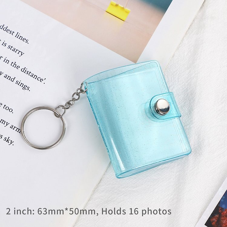 JOURNALSAY 16 Sheets Cute Mini Keychain Photo Album 1/2 Inch Snap ...