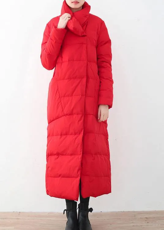 2021trendy plus size women  parka v neck coats red thick warm down coat winter