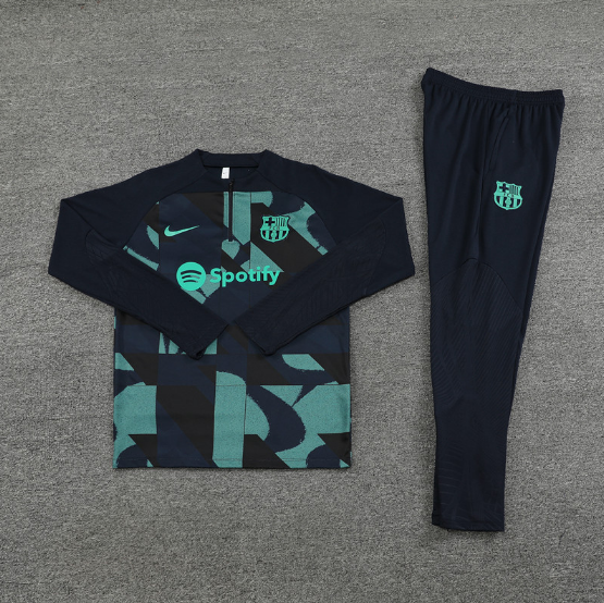 2023/2024 Barcelona Half-Pull Training Suit Jersey Set